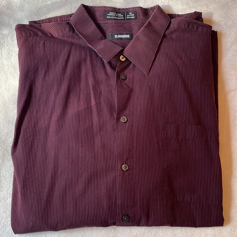 🎄 Claiborne Maroon Dress Shirt
